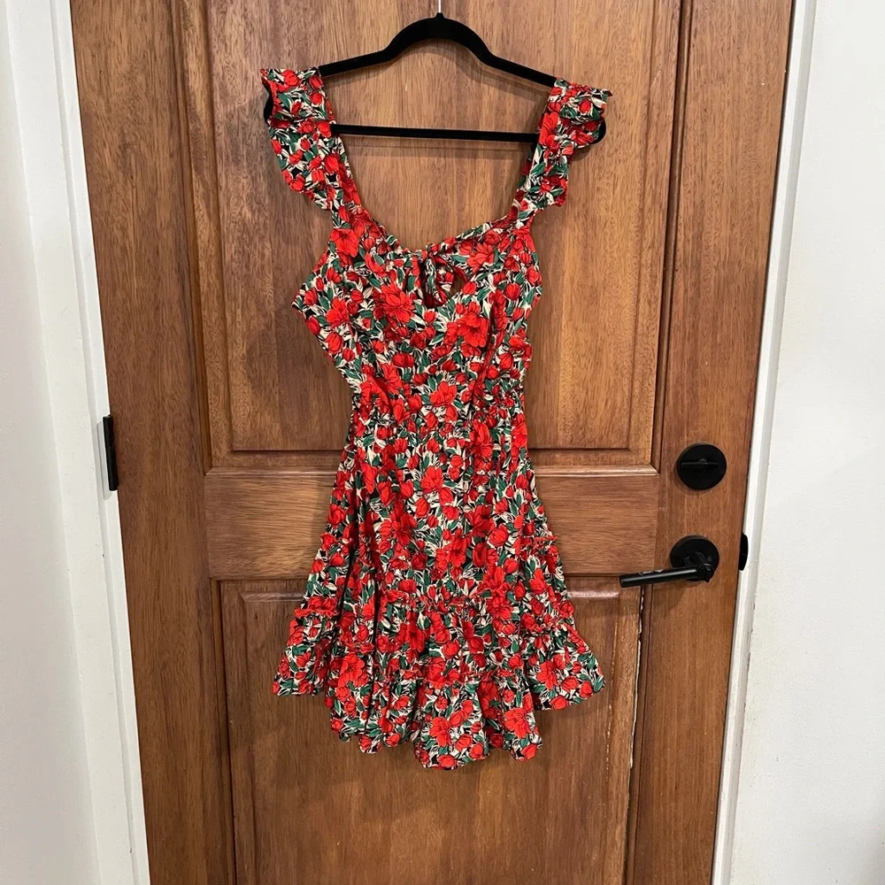 Floral Ruffle Mini Dress - Picture 2 of 3